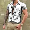 Chemises décontractées pour hommes Luxe à manches courtes baroque de haute qualité chemise hawaïenne pour hommes 3D imprimé T-shirt à rayures vêtements d'été 2024