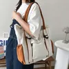 Splash -Proof Nylon Fabric Shoulder Crossbody Bags for Women MultiCocket DrawString Tote Bag Stor kapacitet Studentbok Handväska 240118