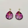 Boucles d'oreilles pendantes en résine pour femmes, accessoires colorés à la mode, boucles d'oreilles en acrylique, motif floral, Pendientes