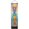 Богемный Sytle семь чакр кисточки прокрутка подвесная картина многоцветная луна солнце бабочка украшение дома живопись 240127