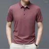 Men's Polos 2024 Polo For Mens T Shirts Turn Down Collar Thin Anti Wrinkle Solid Color T-shirt Man Golf Office Classics Men Clothes