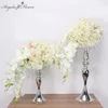 Curstom30 35cm cherry orchid rose artificial flower ball decor for party wedding backdrop table centerpieces silk flower bouquet1270V