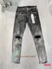 Lila Jeans Männer Jeans Street Mode Designer Knöpfe Schwarze Stretch Elastizität Skinny Ripped Jeans Knöpfe Hip Hop Mode Marke Hosen Jeans für Männer weiße schwarze Hosen