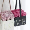 Blommor Box med Handhold Hug Bucket Rose Florist Gift Party Gift Packing Cardboard Packaging Box Bag274J