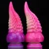 Dildos bläckfisk silikon smink penis gradient färg anal plugg för män och kvinnor gradvis inträdes typ vestibular vuxen produkt onanator