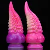 Dildos Octopus Silicone Make-up Pênis Gradiente Cor Plugue Anal para Homens e Mulheres Tipo de Entrada Gradual Vestibular Produto Adulto Masturbador