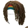 Bonnet/Crâne Caps Bonnet Skl Caps Rasta Perruque Pour Hommes À La Main Cloghet Hiver Chapeau Chaud Gorros Halloween Vacances Cadeaux D'anniversaire Drôle Dro Dhnuc