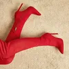 Botas 2023 mulheres 11cm salto alto sobre o joelho coxa botas altas fetiche stripper botas longas combate inverno cavaleiro sexy moda sapatos vermelhos