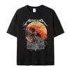 Heren T-shirts Zomer Vintage Metal Rock Heren T-shirts Lightning Print Katoenen Tops Oversized T-shirt Vrouwen Tees Heren Kleding gratis Verzending