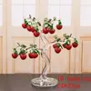 Beatiful Crystal Red Cherry BPPLE Tree Figurines Crafts Fengshui Ornament Home Decoration Christmas New Year Gifts Y200903204G