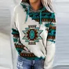 Vrouwen Hoodies Vrouwen Vintage Boho Gedrukt Sweatshirt Met Capuchon 2024 Herfst Vrouwelijke Lange Mouw Trekkoord Casual Losse Trui