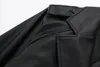 Kadın Ceketleri Trafek kırpılmış siyah ceket kadın rüzgarlık sahte deri kadın uzun kollu trençkot y2k kemer için