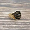 T GG HOT البيع مربع أسود Onyx Gemstone Rings الرجال المجوهرات الحلقية الفولاذ المقاوم للصدأ