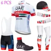 6PCS Full Set TEAM 2020 UAE cycling jersey 20D bike shorts Set Ropa Ciclismo summer quick dry pro BICYCLING Maillot bottoms wear266m