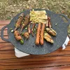 Pannen Grillpan Koreaanse Ronde Antiaanbaklaag Barbecueplaat Outdoor Reizen Camping Frituren Accessoires Kookbenodigdheden