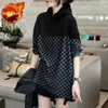 Women's Hoodies Top Pullovers Plaid Black Woman Clothing Hooded Cropped Sweatshirt Novelty Designer In Goth Cotton M Casual