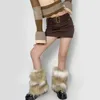 Women Socks Covers Winter Faux Fur Thicken Calf Streetwear