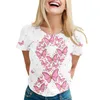 Women's T Shirts T-shirt Loose T-shirts Breast Cancer Day Tee-shirt Short-sleeved Butterfly High-Quality O-neck Tops Summer Y2k Camiseta