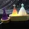 Handmade Resin Art Wood LED Light Dispaly Base Crystal Glass Resin Art Ornament Wooden Night Lighted Base Stand Crafts163I