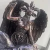Decorative Figurines Satan Goat Baphomet Statue Hanging Door Knocker Plate Wall Decor Plaque Resin Crafts Religious Ornaments Sculpture Home