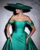 Vestidos de noite sereia verde esmeralda elegantes com saias fora dos ombros pregas vestido de baile Vestidos longos para ocasiões especiais vestidos de noite