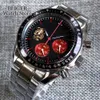 Other Watches Luxury Quartz 40mm Chronograph Multifunction Watch Men VK63 Movement Black Red Green Dial Stainless Steel Strap Montre homme J240131