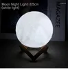 Night Lights LED Light 3D Print Moon Lamp With Stand And Battery Color Change Bedroom Decor For Kids Gifts Lampara De