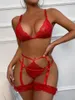 Soutien-gorge Ensembles Soutien-gorge en dentelle érotique Lingerie sexy pour femmes Mince respirant confortable et culotte Babydoll Sous-vêtements intimes