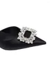 Dress Shoes 2024 Summer Light Luxury Satin Bun High Heel Sandals Diamond-pointed Two Wear Thin Single Women
