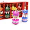 6PCS Carrousel Creative Desktop Decor Merry-go-round DIY Wood Crafts Christmas Ornaments Home Wedding Party Decoration Kids Toys 2306P