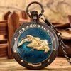 Relógios de bolso steampunk relógio de música vintage crocodilo padrão design grande tamanho quartzo movimento musical pingente relógio com corrente