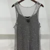 2024 Fashion Ladies Dress Sexy Crop Top Vest Top Women's Thirt Designer Shiny Rhinestons