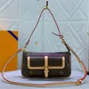 Kvinnor axelväska tryckt handväska handväska läder multi pochette cross body påsar blommmönster mode bokstäver borttagbar rem extern tredimensionell ficka