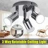 Ceiling Lights 3 Way Rotatable Light GU10 Base Spotlight Modern Wide Living Room Kitchen Bedroom Lamps AC100-220V