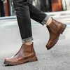 Marka Oxford Erkek Ayakkabı Erkek Tasarımcı Orijinal Deri Erkek Kanat Tip Chelsea ayak bileği botları iş elbisesi kısa botlar 240126