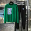 デザイナーパーカーメンメンズのブラン​​ド服スプリングトラックスーツファッションロゴ印刷長袖のセーター学生2ピースセット1月31日