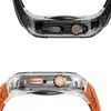 مجموعة Mod Luxury Mod Transparent PC PC Plan Band Bracelet Bracelet Silicele Straps Smart Exclseories for Apple Watch 8 7 Case Strap 45mm 44mm for iWatch Series 9 8 7 6 5 4 SE