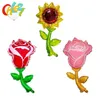 3pcs Red pink rose flower foil balloons sunflower balloon girl birthday Wedding Engagement decoration party supplies baby shower1259B
