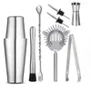 Bar Products Professional Rostfri Steel Bartender Wine Cup Cocktail Mixer Martini Shaker Set