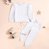 Ensembles de vêtements Couleur unie Enfants Garçon Tenues décontractées pour filles 2024 Automne Enfants Sweat-shirts à manches longues Pantalons Vêtements d'automne Costume