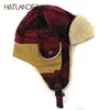 HATLANDEROsombreros de aviador con orejeras para exteriores para hombres y mujeres, gorro grueso de aviador ruso Ushanka, soldado, esquí de nieve, gorro de invierno de lana bereber T264I