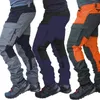 Men's Pants Casual Men Fashion Color Block Multi Pockets Sports Long Cargo Breathable Work Trousers For Clothing