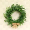 Greenery Wreath Artificial Leaves Wreath Front Door Grass Clover For Wall Window Party Decor Living Room Wall Pendant1290n