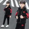 Kış Boys Trailsuit Sonbahar Toddler genç kıyafetler Tiger Velvet Ceket Kazak Pantolon Çocuklar Çocuklar 8 9 10 11 12 12 Yıl 240131