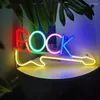 Nachtverlichting Gitaar Rock En Roll Neonreclames Muziek Led Light Art Wall Decor Voor Game Room Party Studio Bar Disco