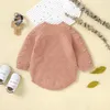 Rompers pudcoco bade bady boys solid color nitted幼児の長袖ジャンプスーツ生まれた幼児用かわいい服0-18m