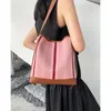 Shoulder Bags Donna-in 2024 Bucket Cross-body Bag Women Summer Canvas Leather Commuting Fashion Simple Ladies Underarm Tote