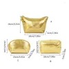 Storage Boxes Gold PU Leather Bag Large Capacity Travel Cosmetic Handheld Makeup