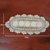 Table Mats Handmade Crochet Lace Hollow Dining Runner Chinese Nostalgic Cotton Woven Flag Home Decor