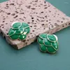 Stud Earrings Cute Sweet Enamel Fashion Green Navy White Oil Painting Birthday Wedding Accessories